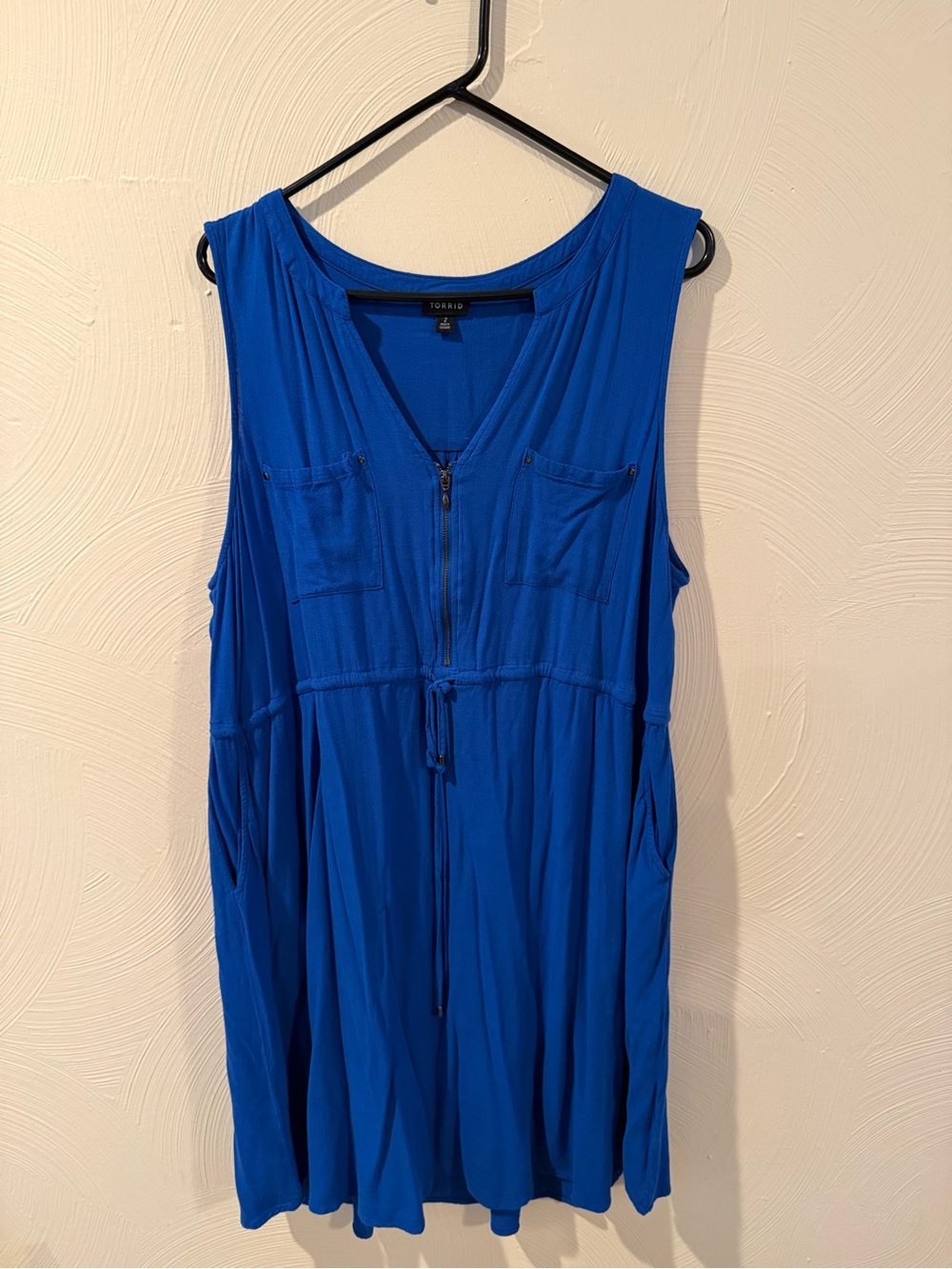 torrid Electric Blue Sleeveless Zip-Front Swim Coverup
